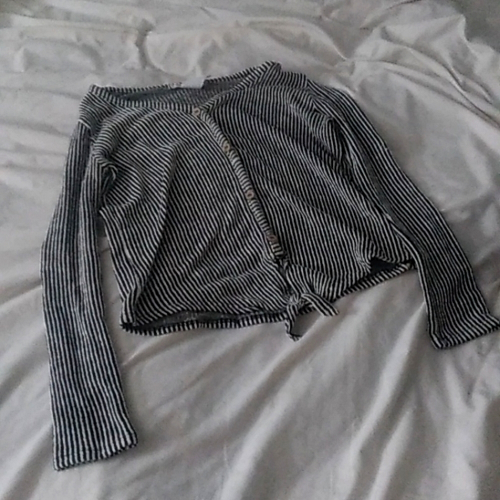 Black and white long sleeve shirt
